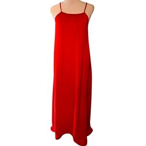 NWOT Prologue Womens Red Sleeveless Gathered Neckline Maxi Shift Dress XS